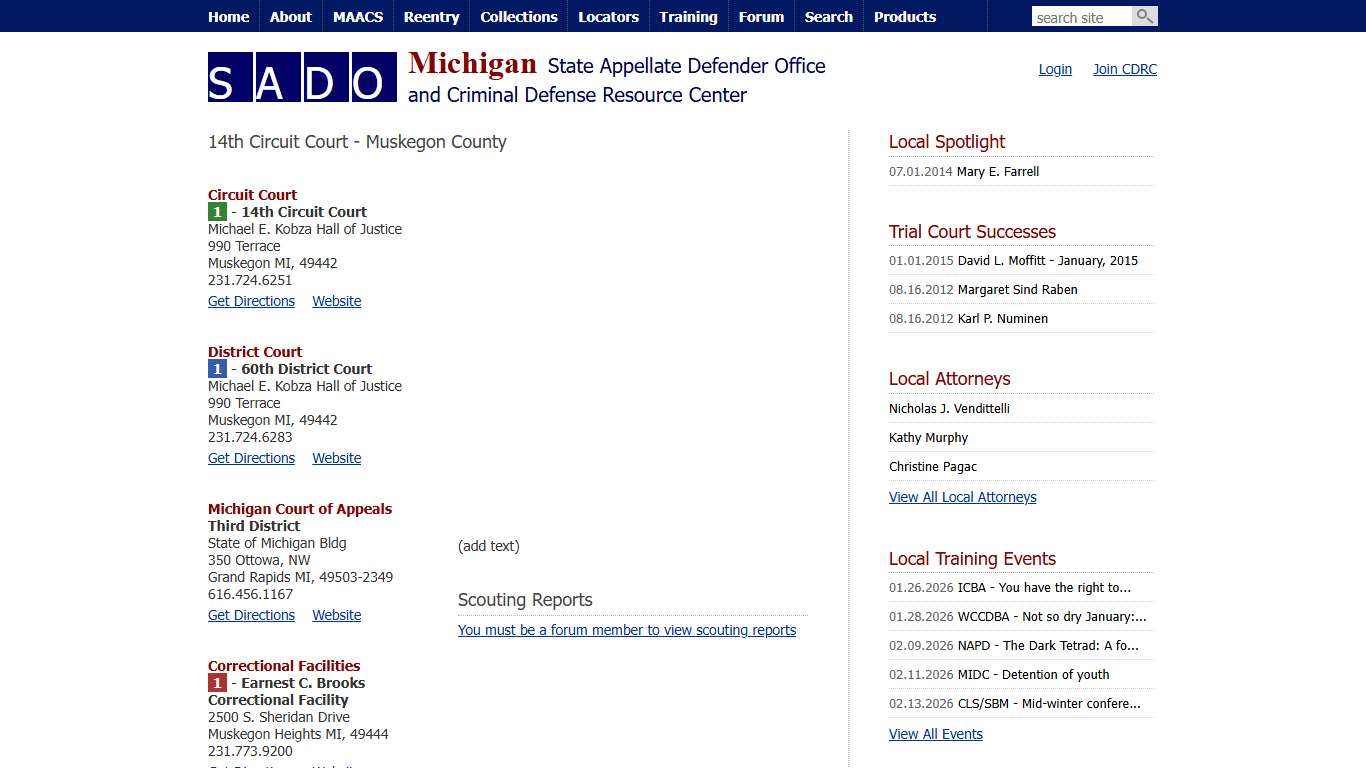 SADO - Community - 14th Circuit Court