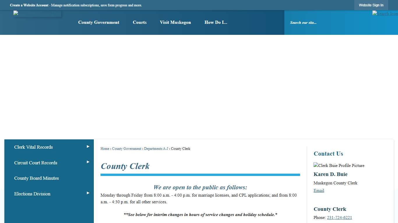 County Clerk Muskegon County, MI